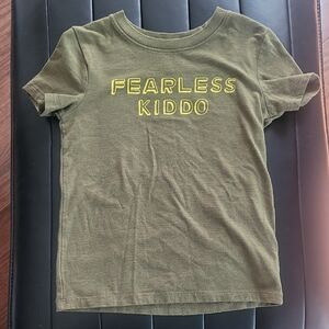 Cat & Jack Olive Green "Fearless Kiddo" Graphic Tee